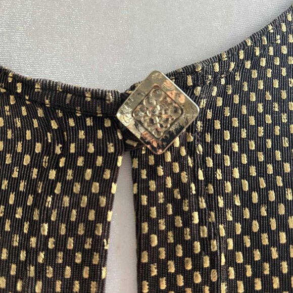 Ribkoff Trends Brown & Gold Knit Duster Jacket with Loop-Neck Button – US 10 - Picture 9 of 10